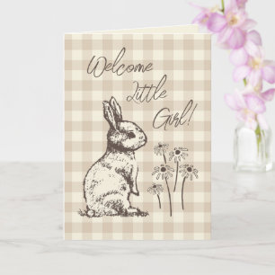 Cuddly Bunny Rabbits Bonanza - new baby girl. Card