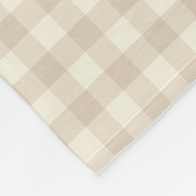 Cuddly Bunny Rabbits Gingham - neutral pattern. Fleece Blanket (Corner)