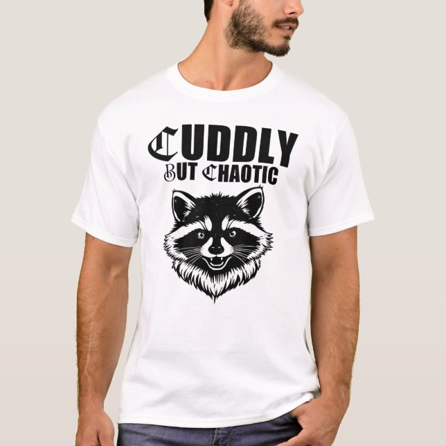 Cuddly But Chaotic Gothic Trash Panda T-Shirt (Front)