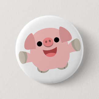 Cuddly Cartoon Pig Button Badge
