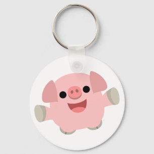 Cuddly Cartoon Pig keychain