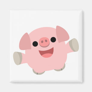 Cuddly Cartoon Pig magnet