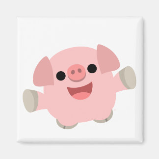 Cuddly Cartoon Pig magnet