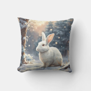 "Cuddly Companions: Bunny Bliss Plush Pillow" Cushion