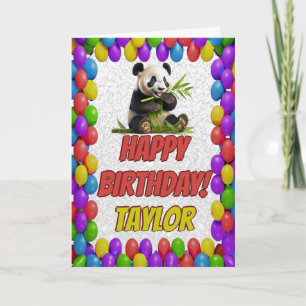 Cuddly Cute Panda Bear Greeting Happy Birthday Card