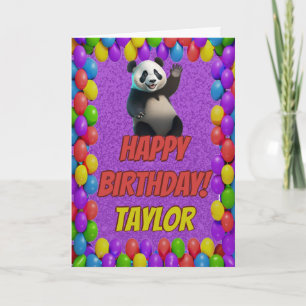 Cuddly Cute Panda Bear Greeting Happy Birthday Card