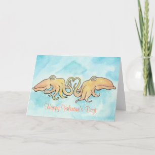 Cuddly Cuttlefish Valentine Holiday Card