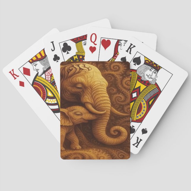 Cuddly Elephants  Playing Cards (Back)