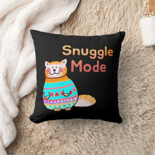 Cuddly Ginger Cat Snuggle Mode Cushion