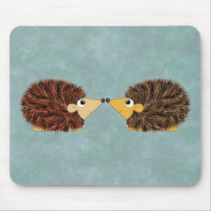 Cuddly Hedgehog Couple Mouse Pad