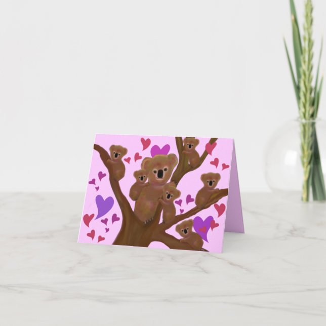 Cuddly Koala Valentine Cards (Front)