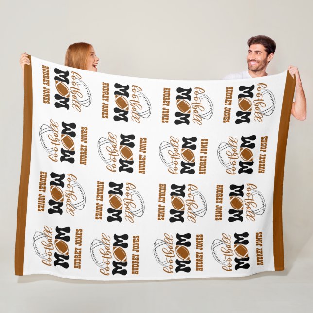 Cuddly Large Size Football Mum Fleece Blanket (In Situ)