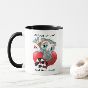 Cuddly lemur holding love arrows - sip of love mug