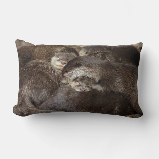 Cuddly otters lumbar cushion (Front)
