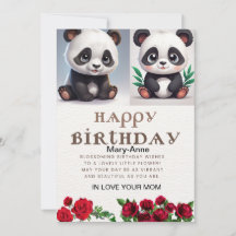 Cuddly panda, Birthday Card Writable