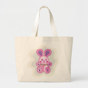Cuddly Pink Bunny Large Tote Bag