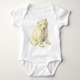 Cuddly  Polar Bear Baby Bodysuit