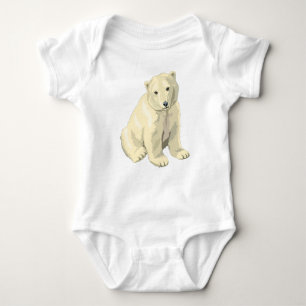 Cuddly  Polar Bear Baby Bodysuit
