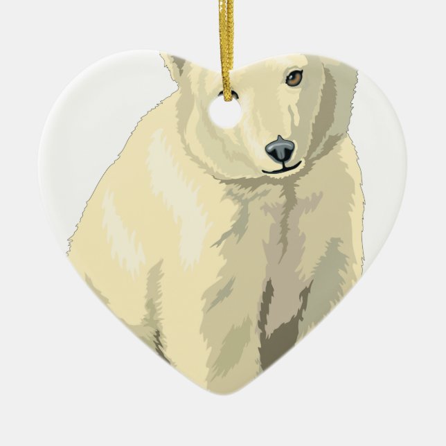 Cuddly  Polar Bear Ceramic Tree Decoration (Front)