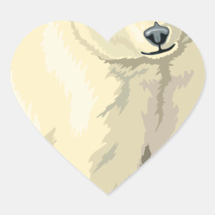 Cuddly  Polar Bear Heart Sticker