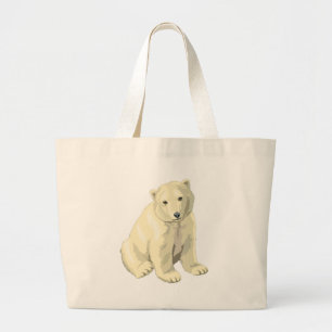 Cuddly Polar Bear Large Tote Bag