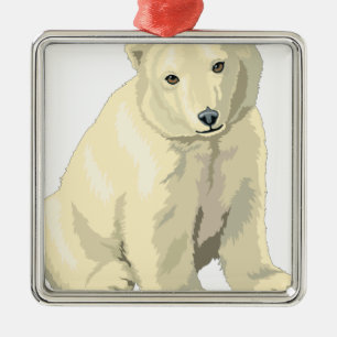 Cuddly Polar Bear Metal Tree Decoration
