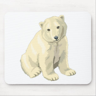 Cuddly Polar Bear Mouse Pad