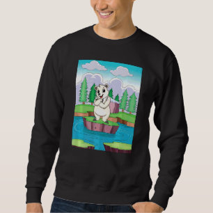 Cuddly Polar Bear On A Small Island On A Lake Sweatshirt