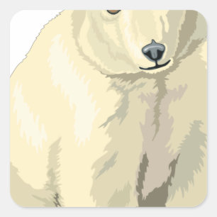 Cuddly  Polar Bear Square Sticker