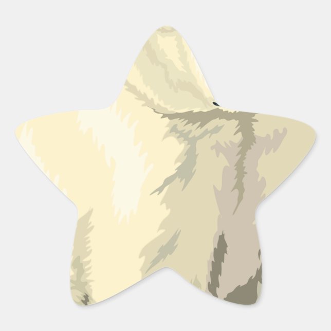 Cuddly  Polar Bear Star Sticker (Front)
