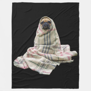 Cuddly Pug in a Blanket