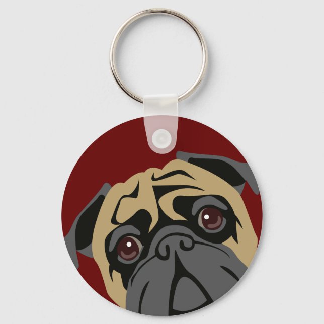 Cuddly Pug Key Ring (Front)