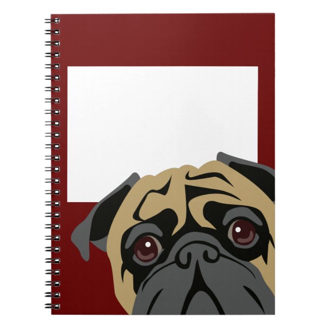 Cuddly Pug Spiral Notebook (Front)