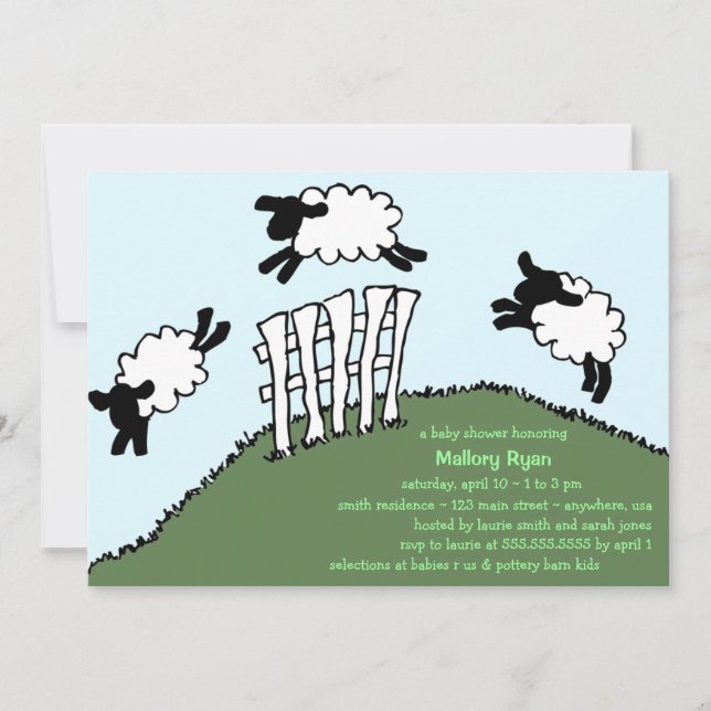 Cuddly Sheep Baby Shower Invitation (Front)
