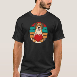 Cuddly St Saint Bernard Valentines Day Heart Retro T-Shirt