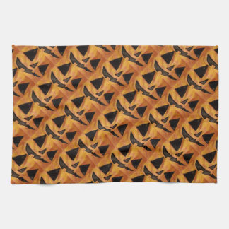 Cuddly Tilted Smile Jack-O-Lantern Kitchen Towels