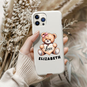 Cuddly Valentine’s Day Cute Bear Customised iPhone 16 Case