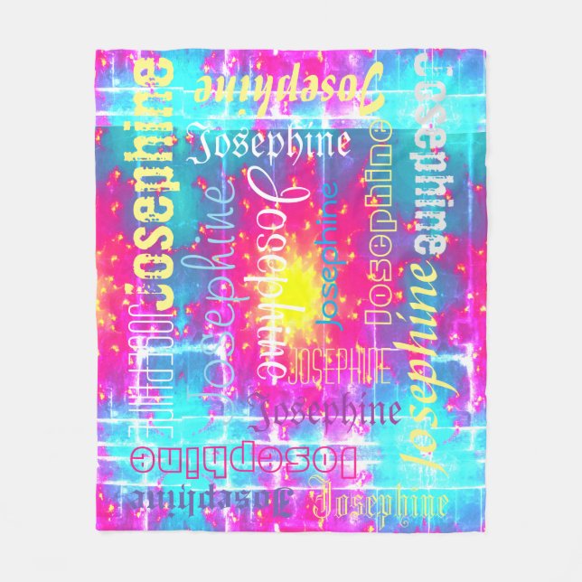 Cuddly Warm Colourful fleece Personalised Name (Front)