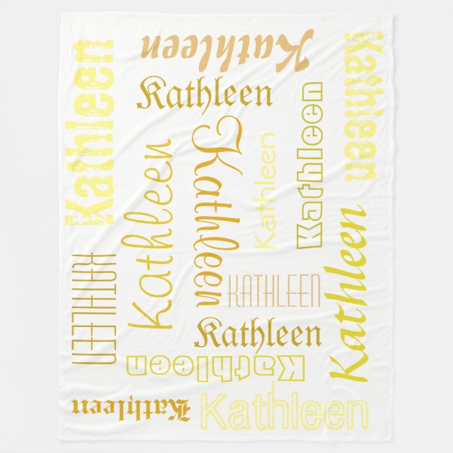 Cuddly Warm fleece Personalised Name Blanket (Front)