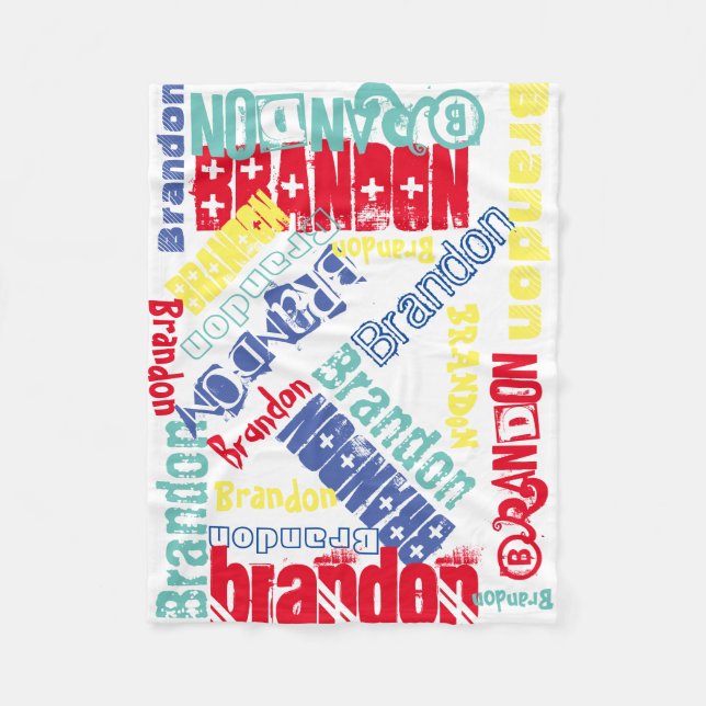 Cuddly Warm fleece Personalised Name Blanket (Front)