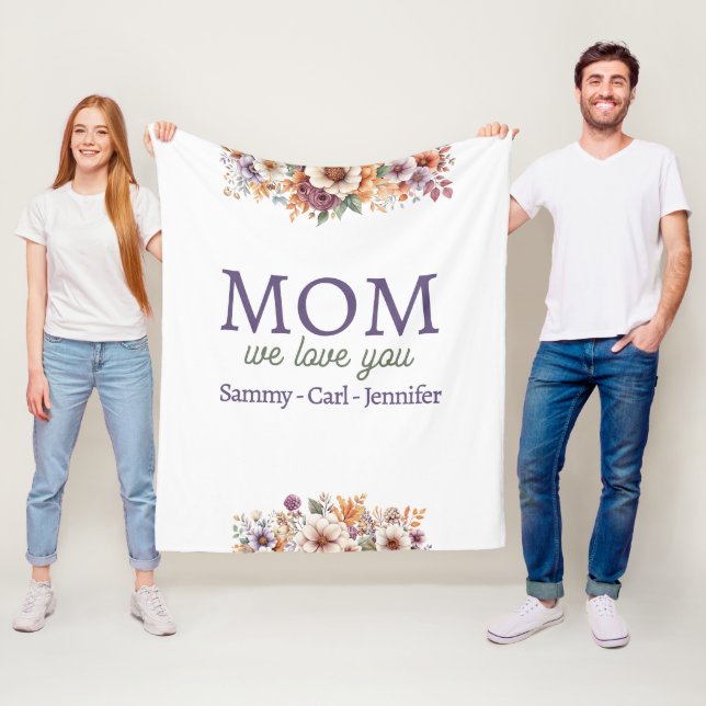 Cuddly We Love You Mum Fleece Blanket (In Situ)