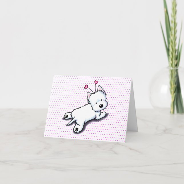 Cuddly Westie Valentine Note Card (Front)
