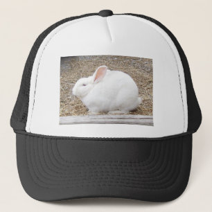 Cuddly White Bunny Trucker Hat