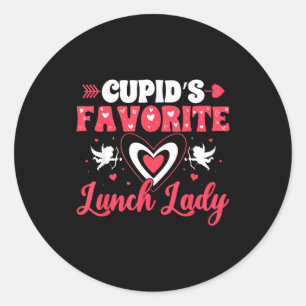 Cuds Favorite Lunch Lady Valentine Day Love Lunch  Classic Round Sticker