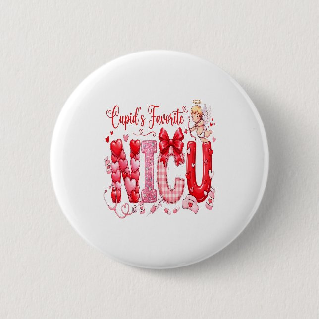 Cuds Favorite Nurse Nicu Valentines Day Shirt Nurs 6 Cm Round Badge (Front)