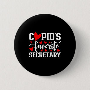 Cud's Favorite Secretary Cute Heart Valentine's Da 6 Cm Round Badge