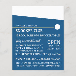 Cue Ball, Pool Club, Snooker Club Advertising Flyer