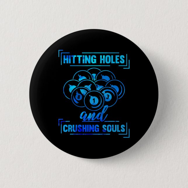 Cue Funny Billiards Pool Player Funny  6 Cm Round Badge (Front)