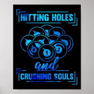 Cue Funny Billiards Pool Player Funny Poster