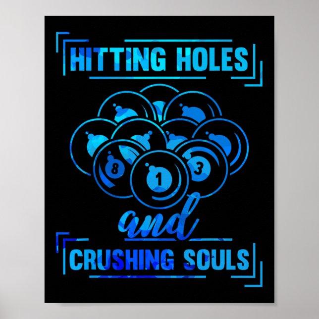 Cue Funny Billiards Pool Player Funny  Poster (Front)